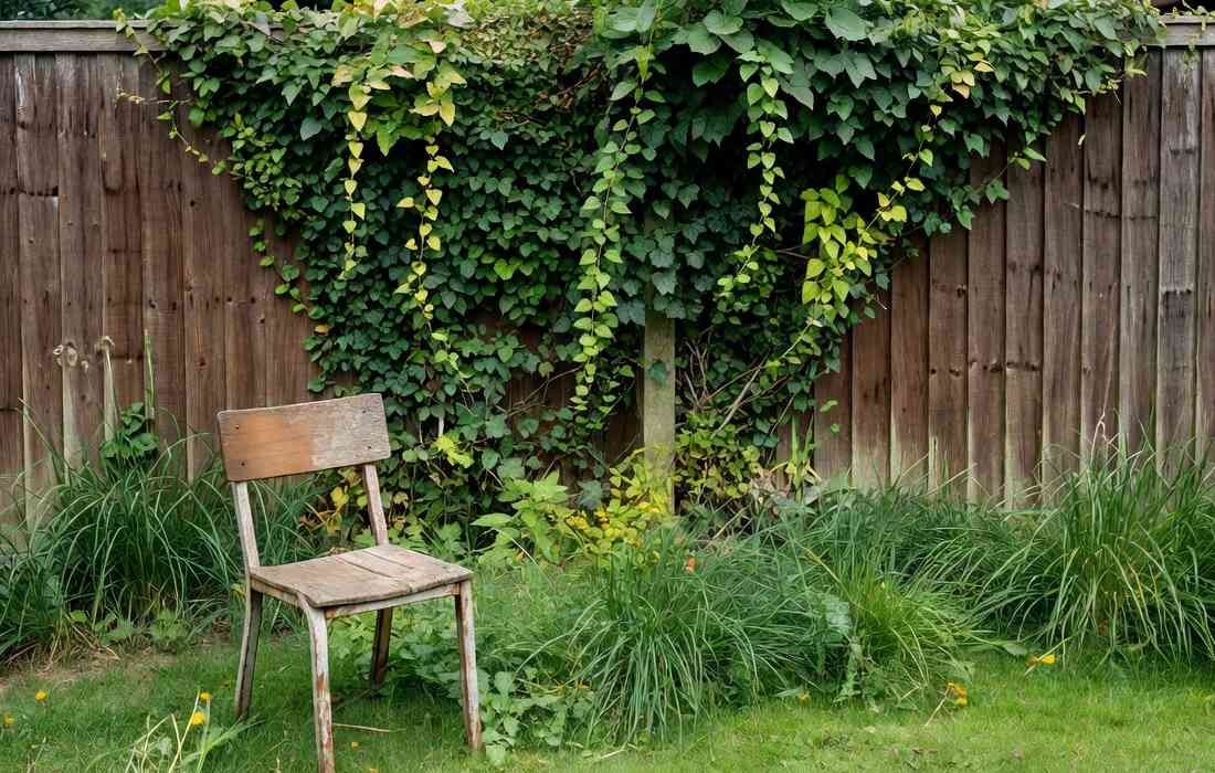Gartenrasen mit Holzstuhl