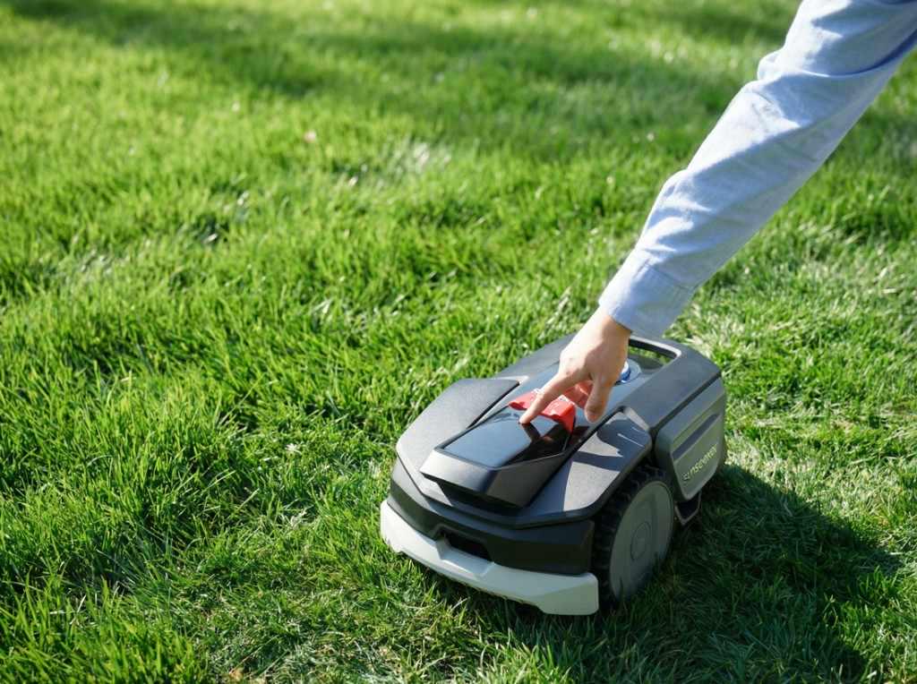 M&auml;hroboter im kleinen Garten