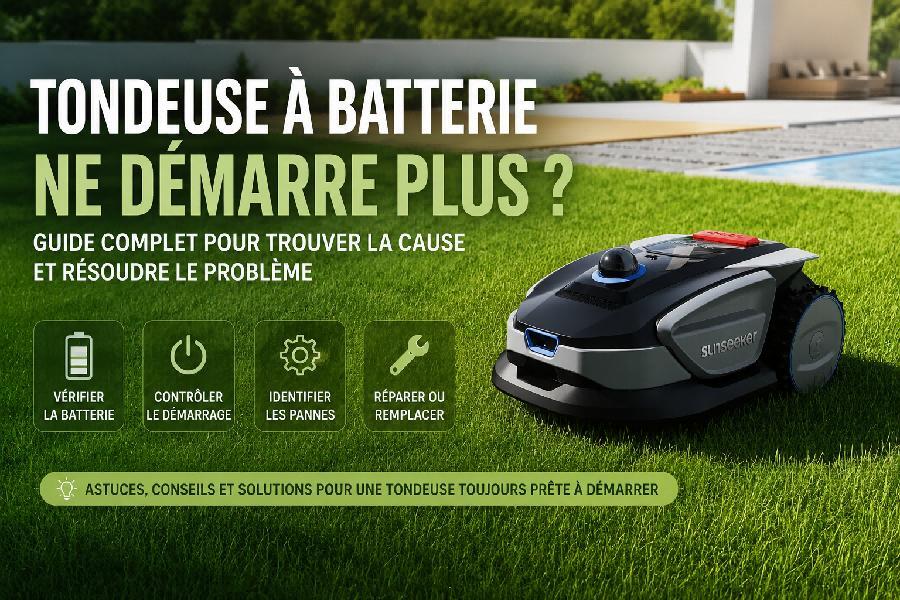 ondeuse à batterie qui ne démarre plus dans un jardin moderne