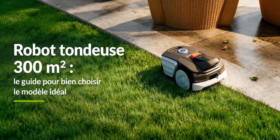 Robot tondeuse autonome tond pelouse jardin 300 m² terrasse