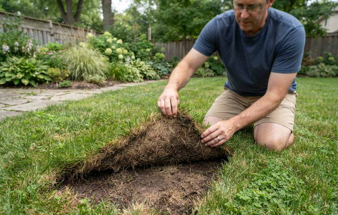 Thatching a lawn