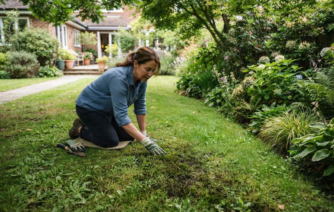 Treating moss in lawn