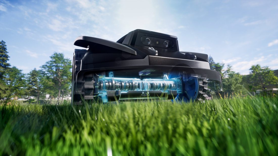 Robotic Lawn Mower on Grass
