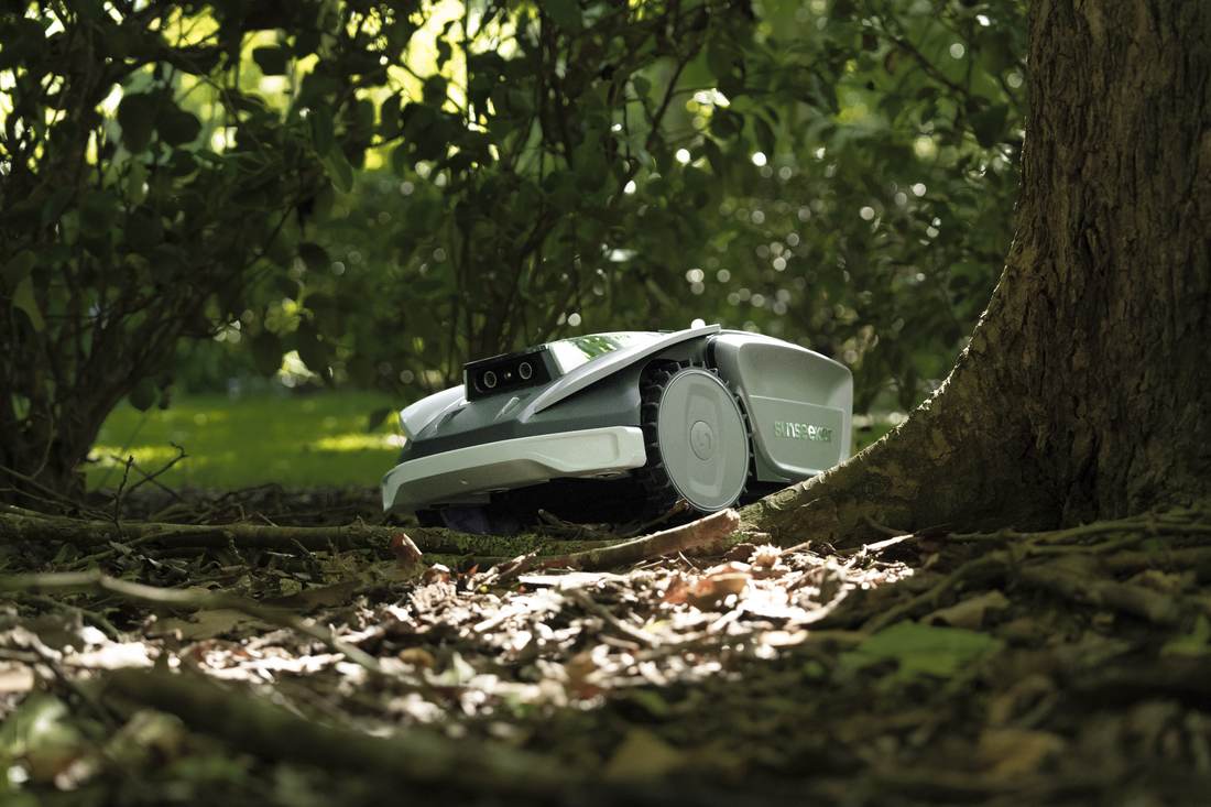 Robotic Lawn Mower Among Trees