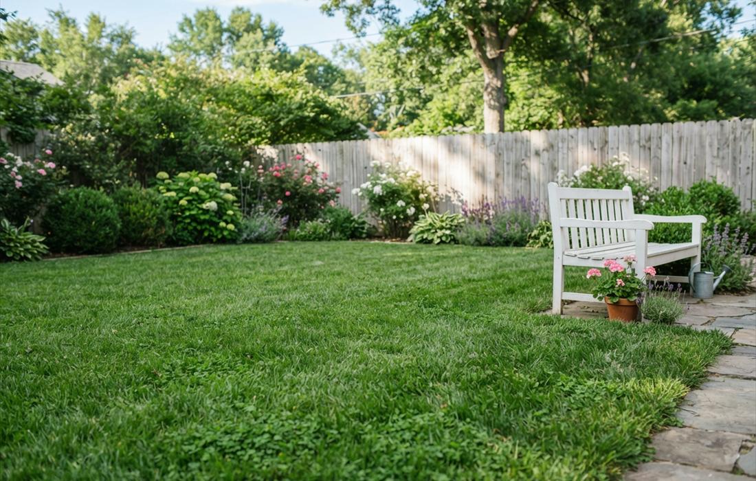 Healthy lawn after dethatching
