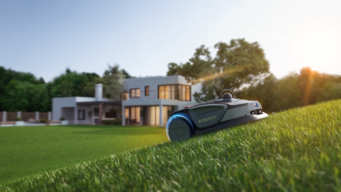 Robotic Lawn Mower on Grass